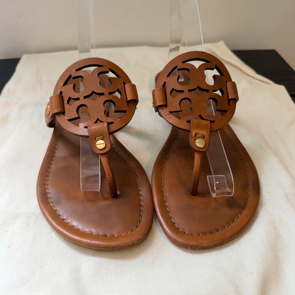 Tory Burch Women’s Miller Sandals – Vintage Vachetta Brown/Tan Size 9M